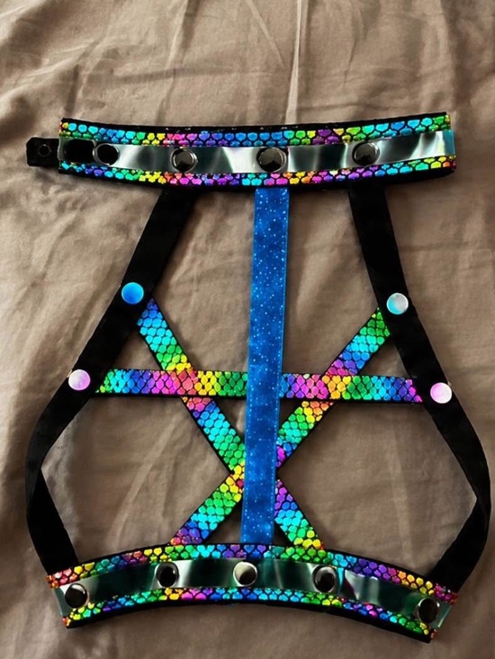 Other - Handmade Holographic Mermaid Harness Choker Festival Costume Size S